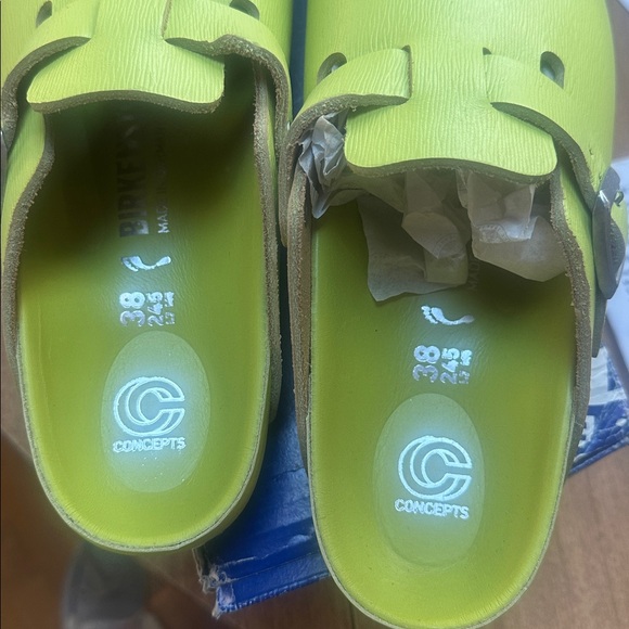Birkenstock Bostons concepts Lime Grooved Leather - Euro 38/7 narrow - Picture 8 of 10